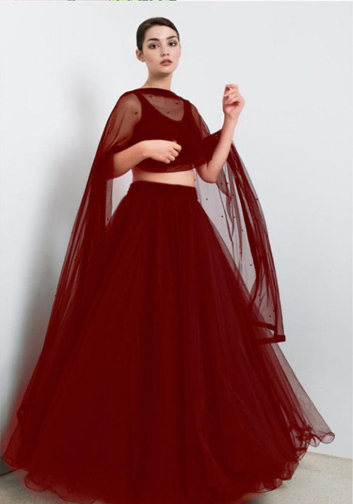 Designer Maroon Georgette With Embroidry Party Ware Choli