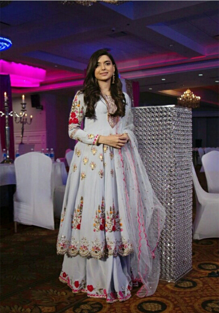 Latest Georgette with Embroidery Work Dress