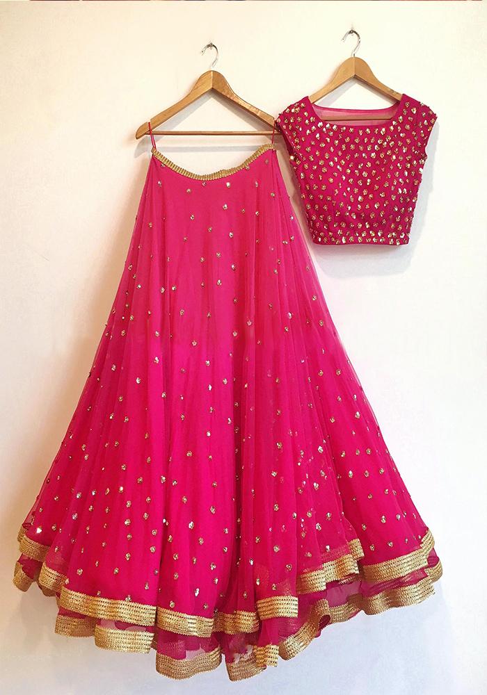 Letest Pink Embroidary Work Lehenga Choli