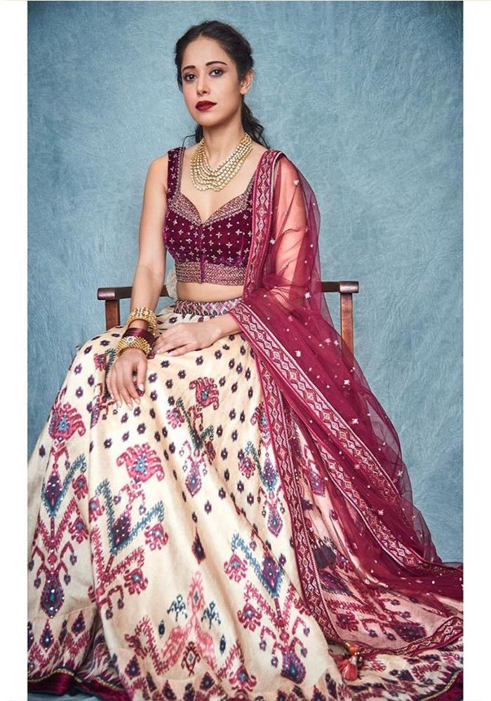 Designer Red Velvet Lehenga Choli