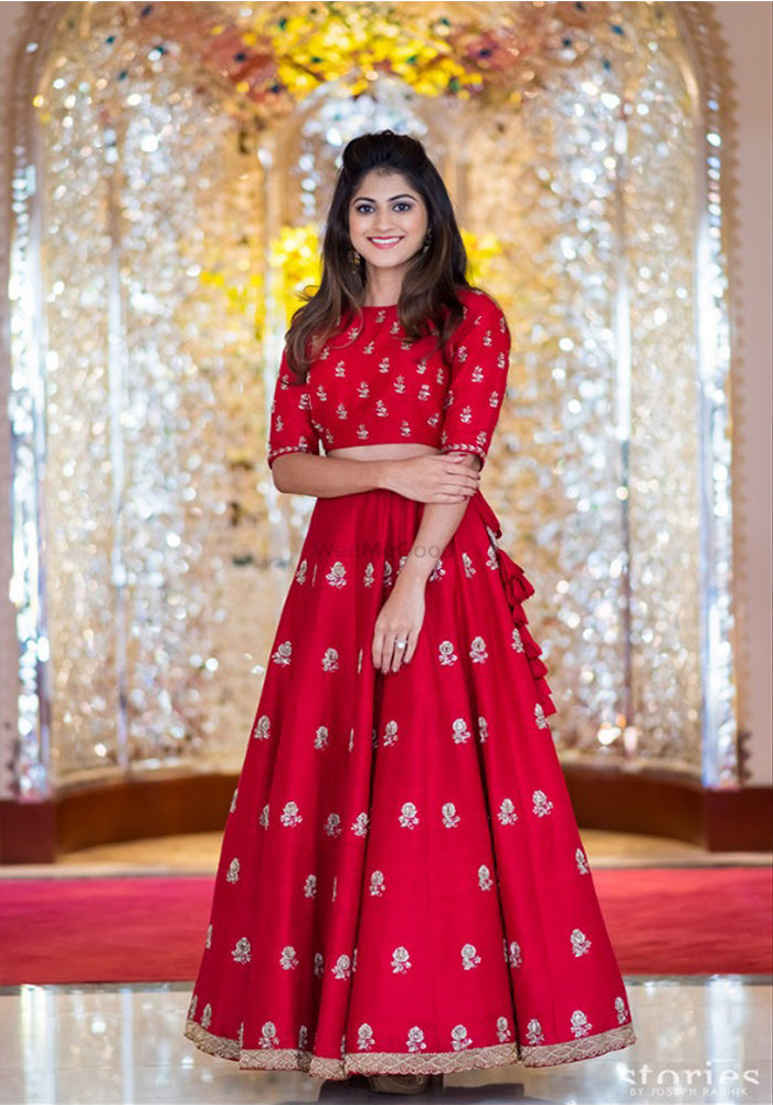 Latest Red Banglory Silk Heavy Work Lehenda Choli