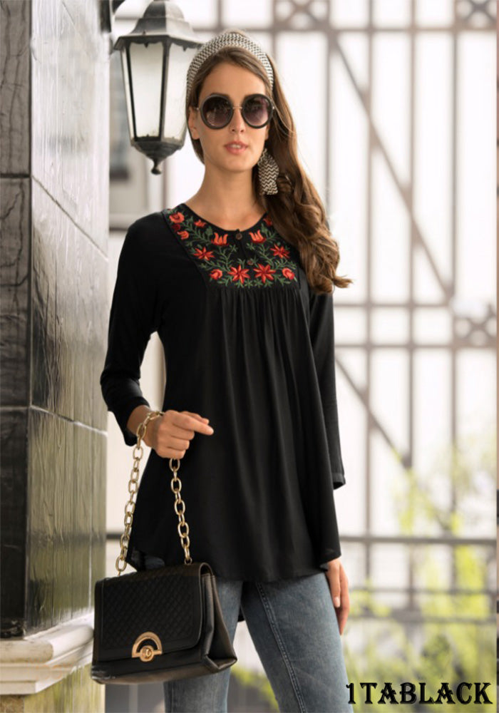 LATEST RAYON BLACK PARTY WEAR TOP