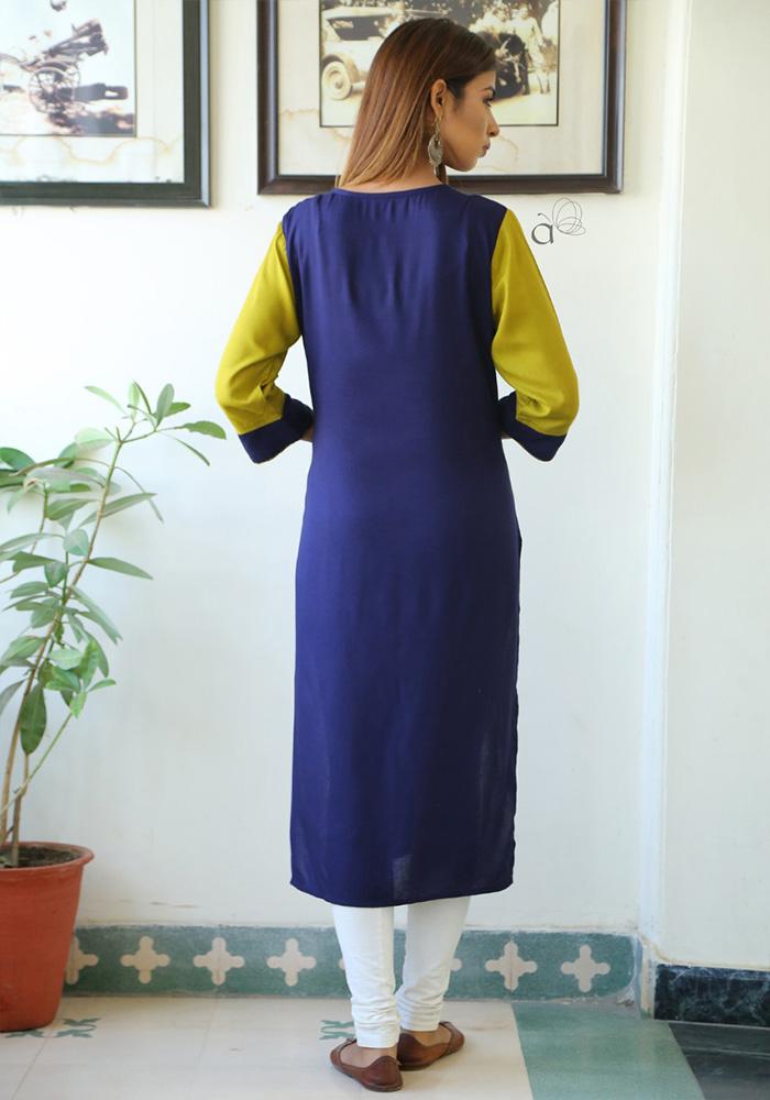 BLUE COLOR RAYON KURTIS