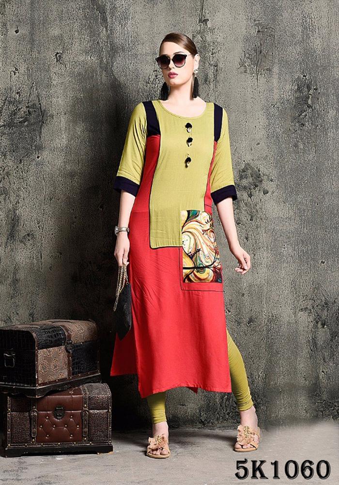 MULTI COLOR RAYON KURTI
