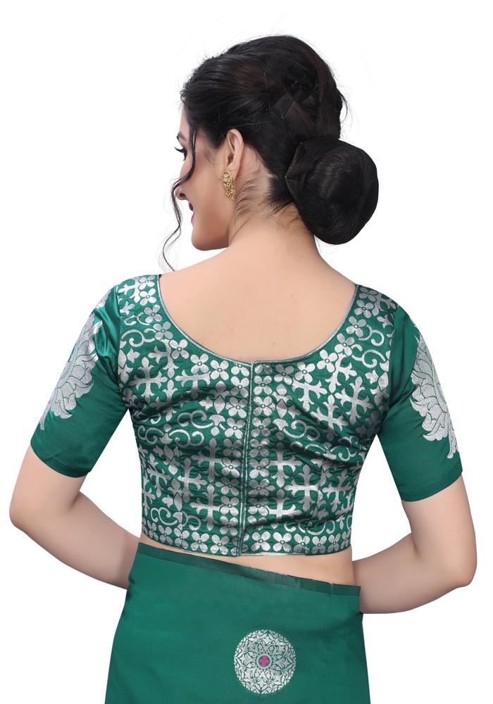 Banarasi Weaving Lichi Silk Saree With Rich Body Work And Silver Zari