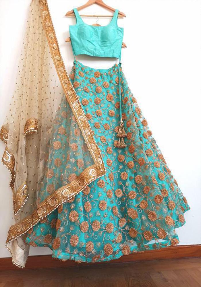 Sky Blue Color Lehenga Set