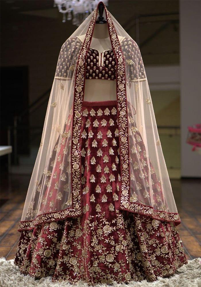 Maroon Color Tapeta Silk with Embroidery Work Lehenga Set