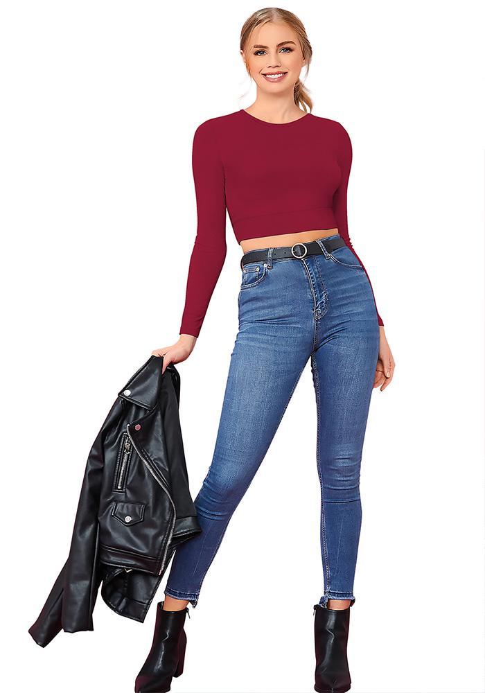 Latest Streachable Maroon Party Wear Top