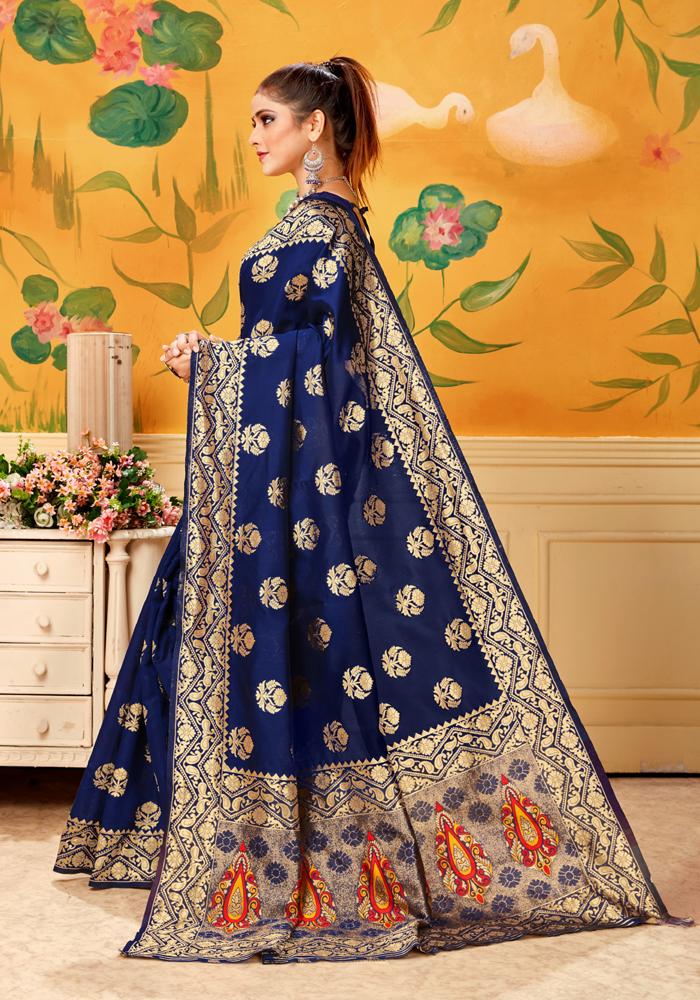 Banarasi Weaving Lichi Silk Saree With Zari Body Work