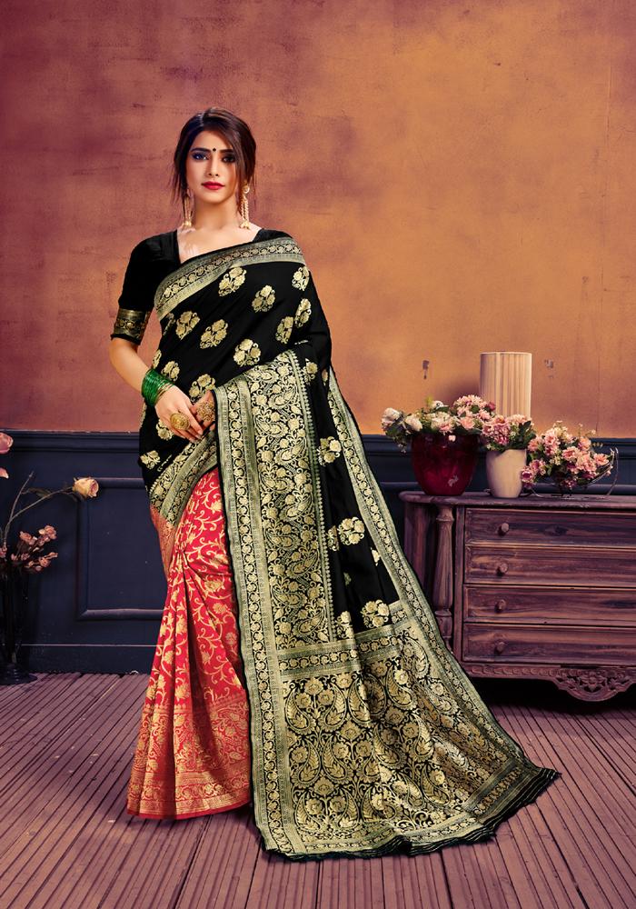 Art silk &Zari Jacquard work Rich With Pallu