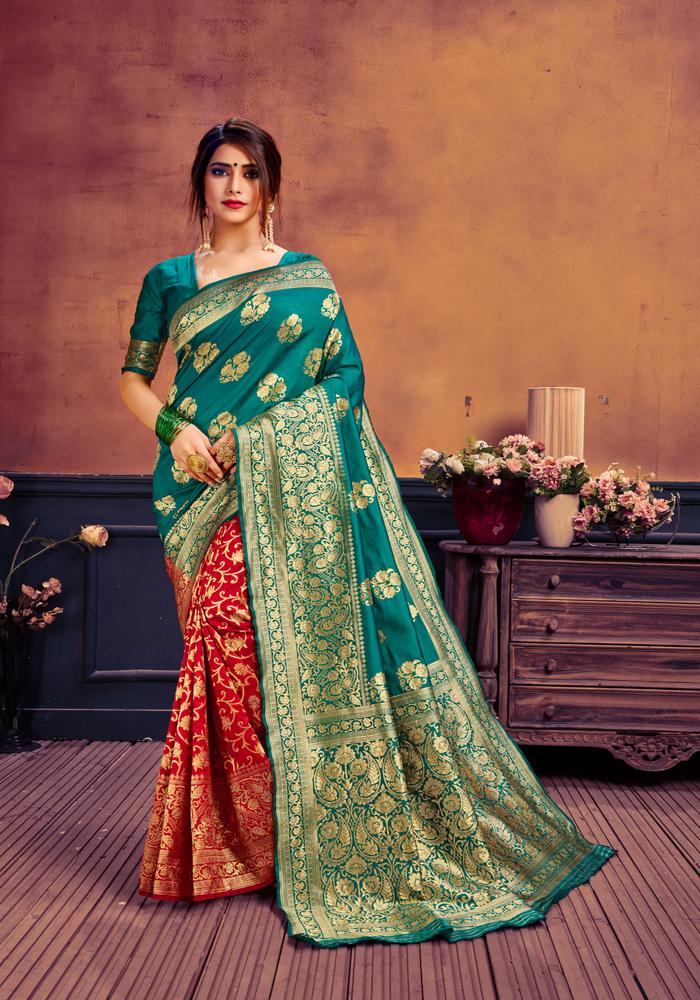 Art silk & Zari Jacquard work Rich With Pallu