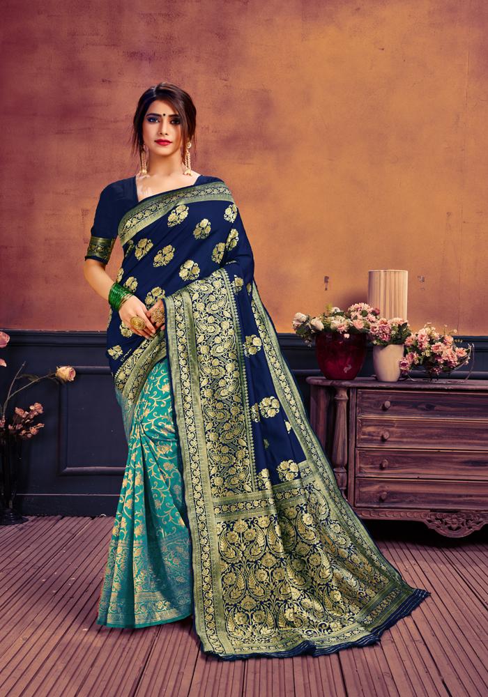 Art silk & Zari Jacquard work Rich With Pallu