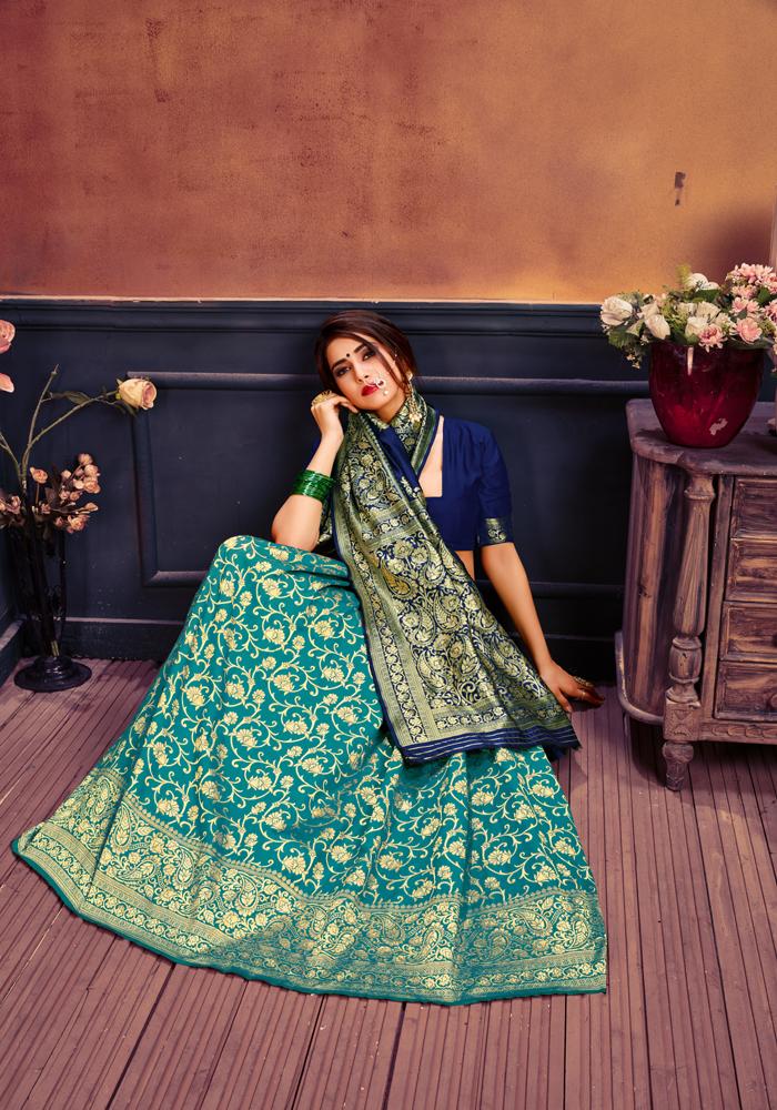 Art silk & Zari Jacquard work Rich With Pallu