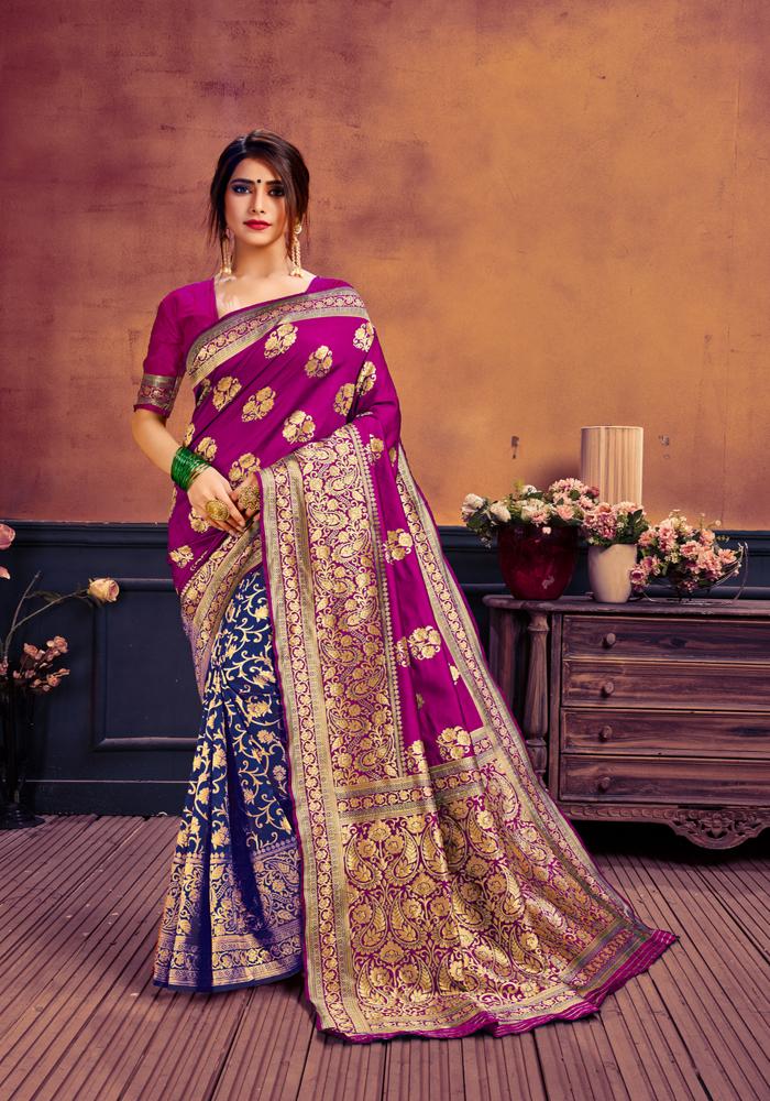 Art silk & Zari Jacquard work Rich With Pallu