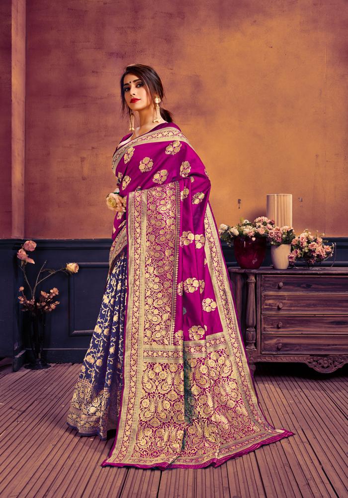 Art silk & Zari Jacquard work Rich With Pallu