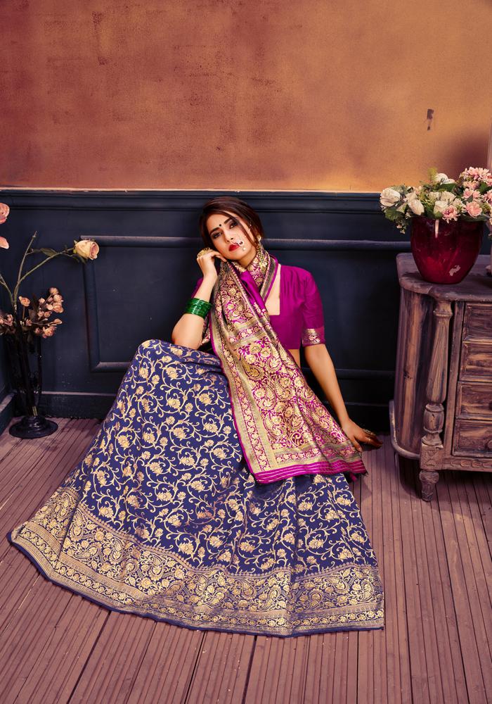 Art silk & Zari Jacquard work Rich With Pallu