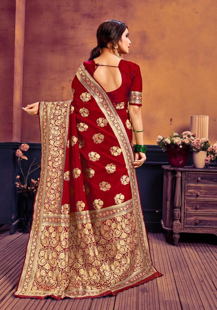 Art silk & Zari Jacquard work Rich With Pallu