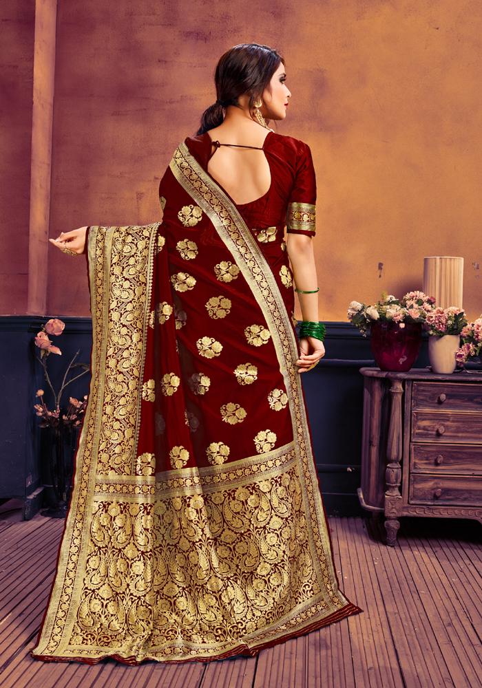 Art silk & Zari Jacquard work Rich With Pallu