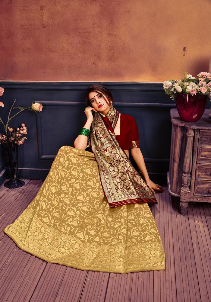 Art silk & Zari Jacquard work Rich With Pallu