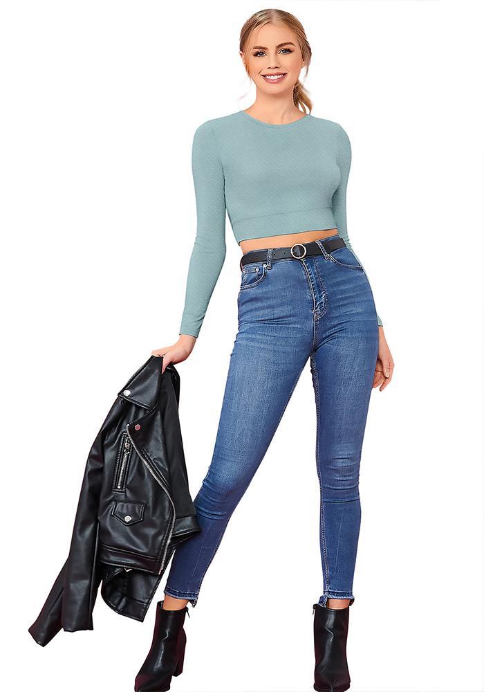 Latest Streachable Grey Party Wear Top