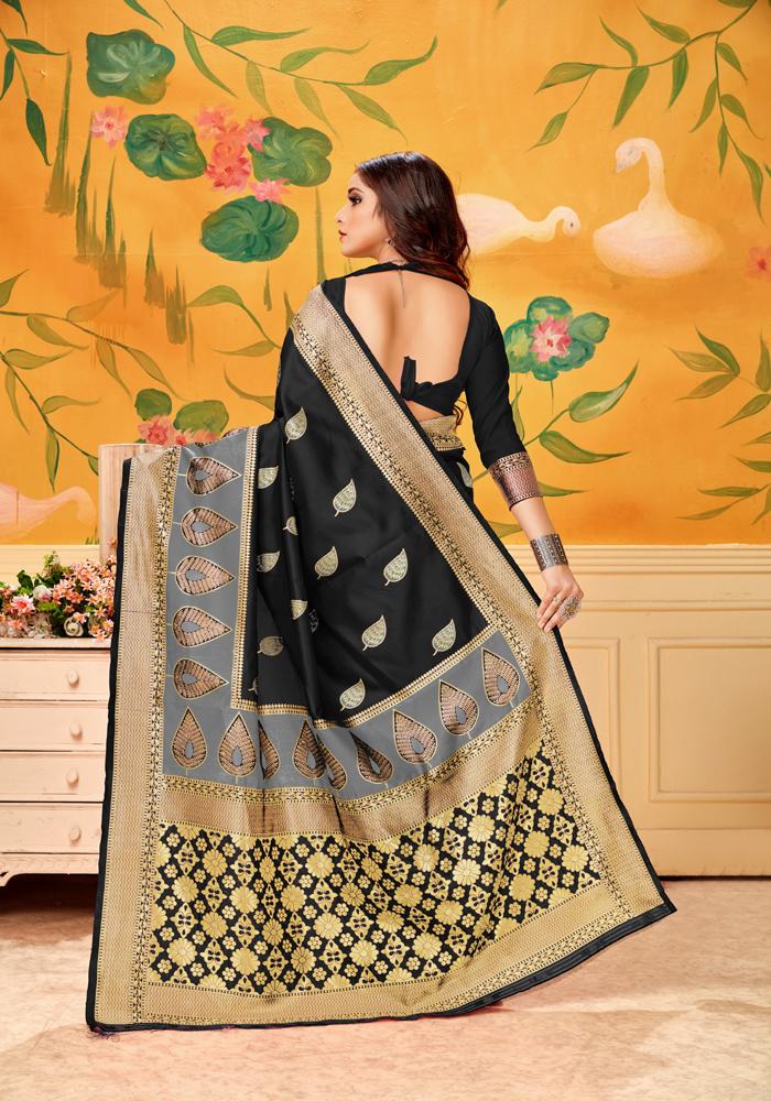 Banarasi Weaving Lichi Silk Saree Tenuous Body Work