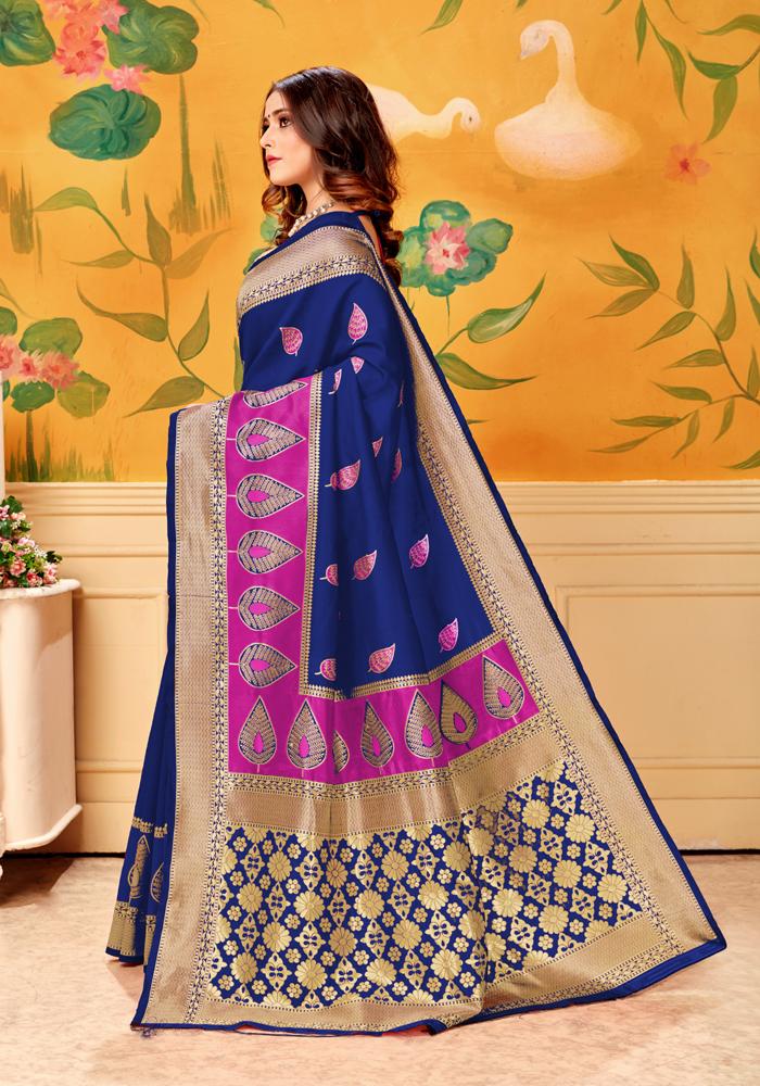 Banarasi Weaving Lichi Silk Saree Tenuous Body Work