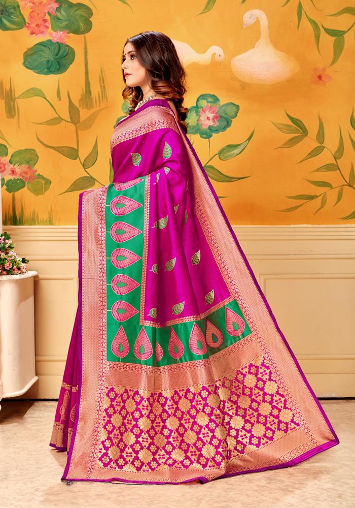 Banarasi Weaving Lichi Silk Saree Tenuous Body Work