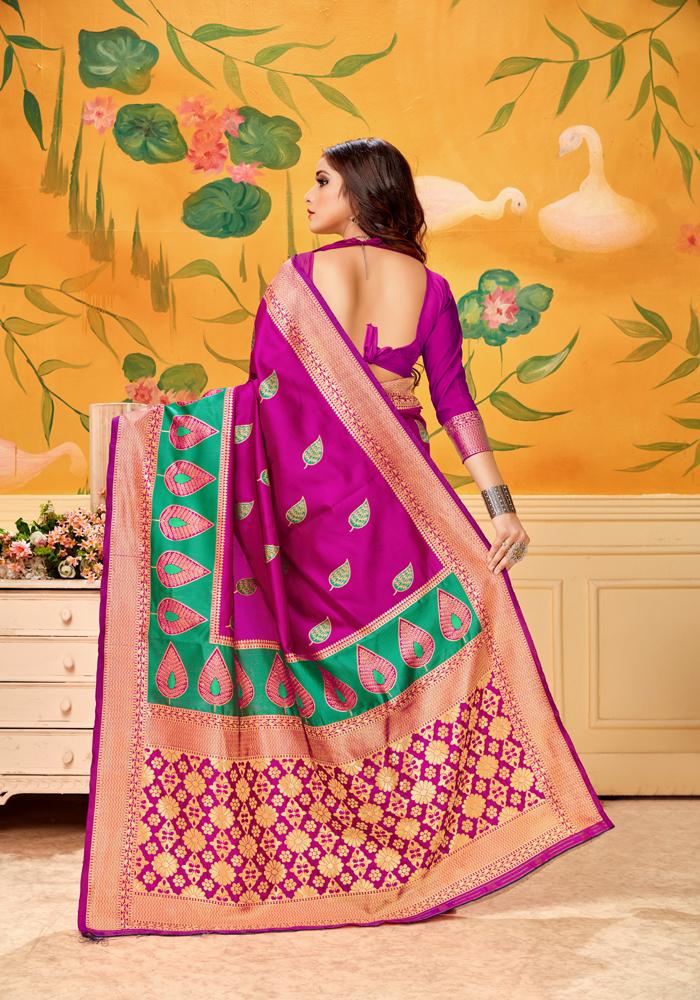 Banarasi Weaving Lichi Silk Saree Tenuous Body Work