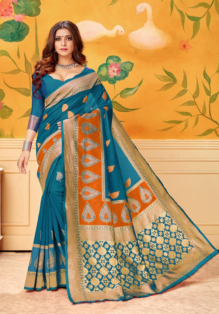 Banarasi Weaving Lichi Silk Saree Tenuous Body Work