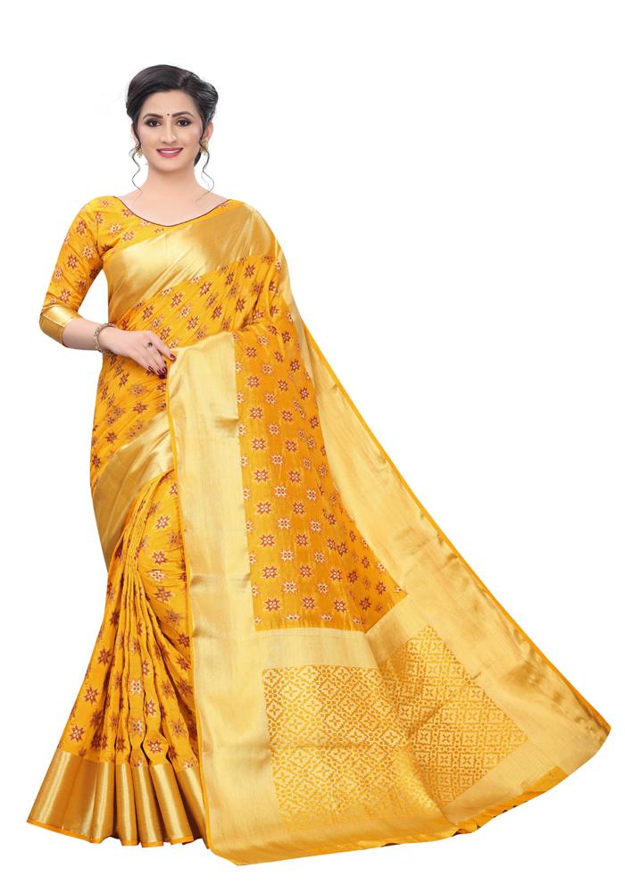 Banarasi Weaving Nylon Silk Saree With  Hand Dying