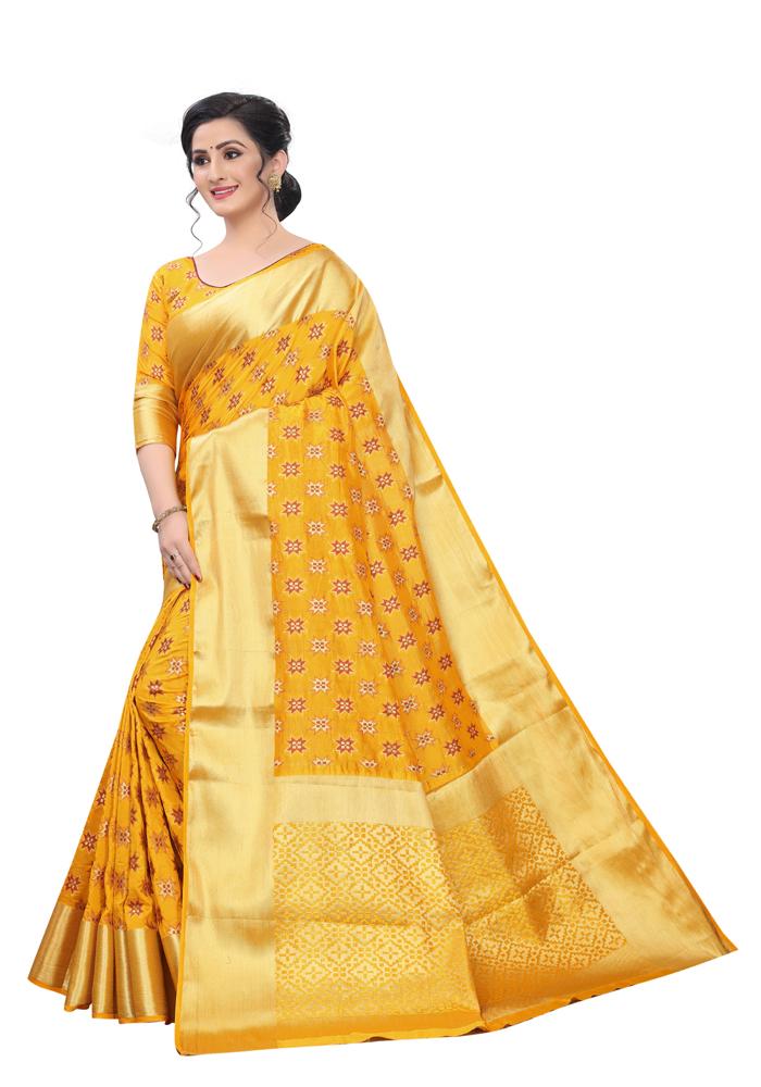 Banarasi Weaving Nylon Silk Saree With  Hand Dying