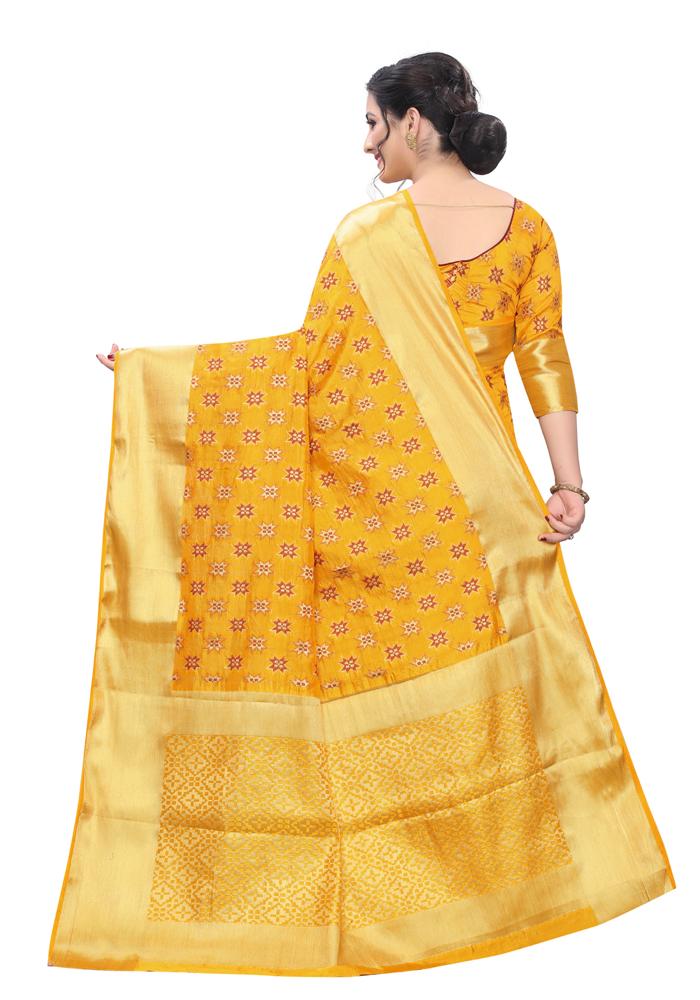 Banarasi Weaving Nylon Silk Saree With  Hand Dying