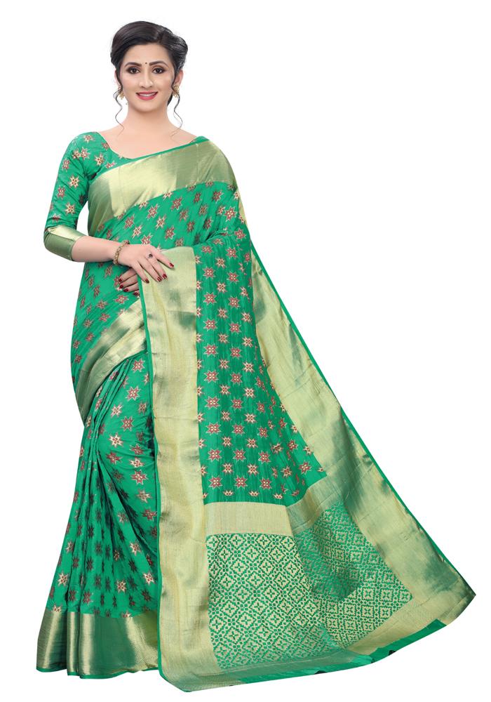 Banarasi Weaving Nylon Silk Saree With  Hand Dying