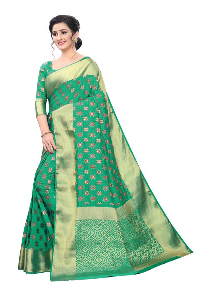 Banarasi Weaving Nylon Silk Saree With  Hand Dying