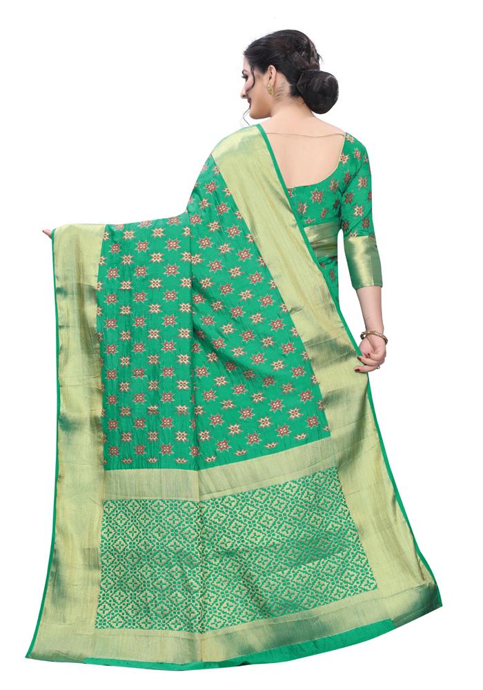 Banarasi Weaving Nylon Silk Saree With  Hand Dying