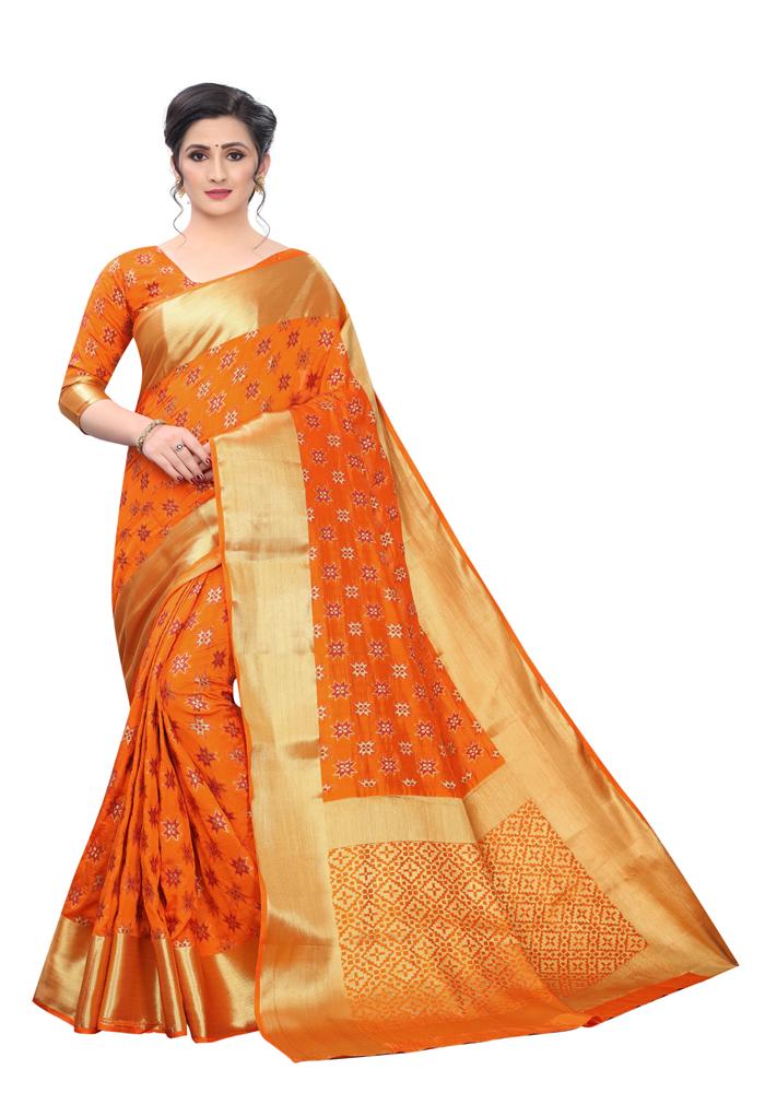 Banarasi Weaving Nylon Silk Saree With  Hand Dying