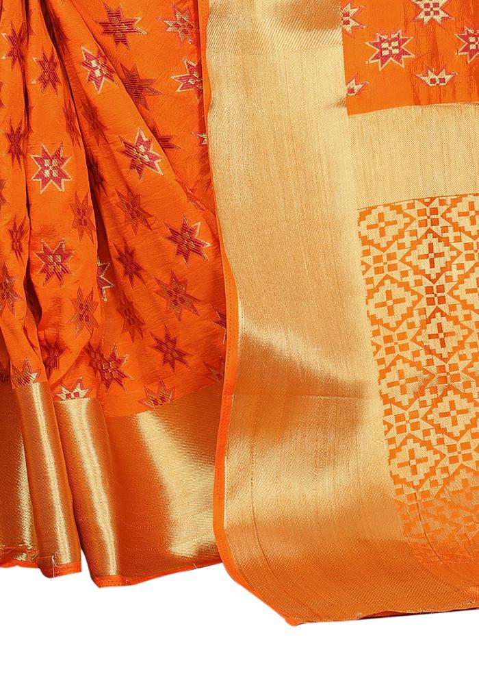 Banarasi Weaving Nylon Silk Saree With  Hand Dying