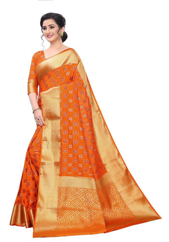Banarasi Weaving Nylon Silk Saree With  Hand Dying