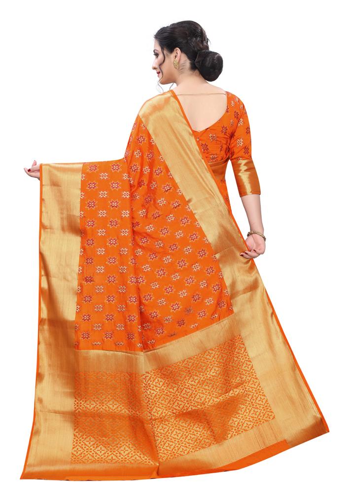 Banarasi Weaving Nylon Silk Saree With  Hand Dying