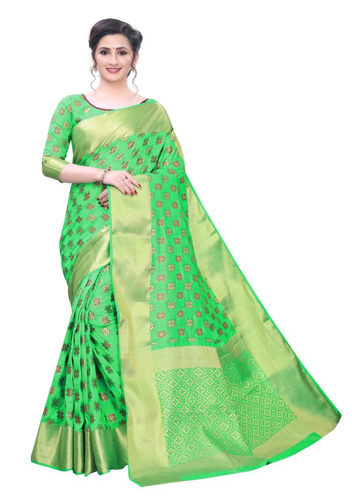 Banarasi Weaving Nylon Silk Saree With  Hand Dying