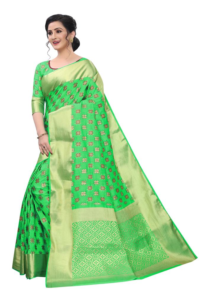 Banarasi Weaving Nylon Silk Saree With  Hand Dying