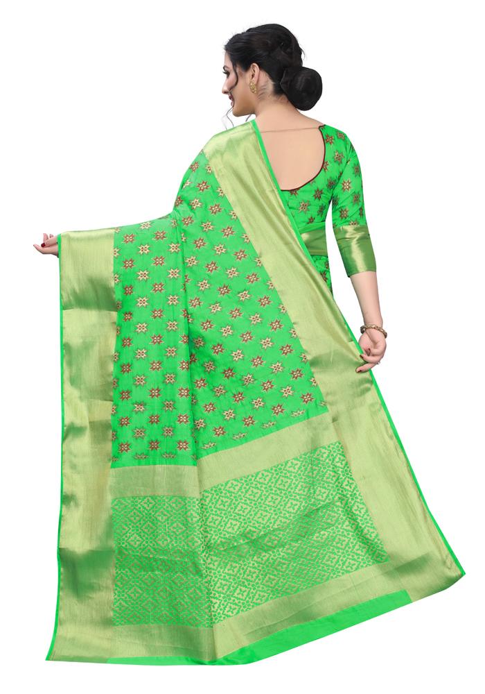 Banarasi Weaving Nylon Silk Saree With  Hand Dying