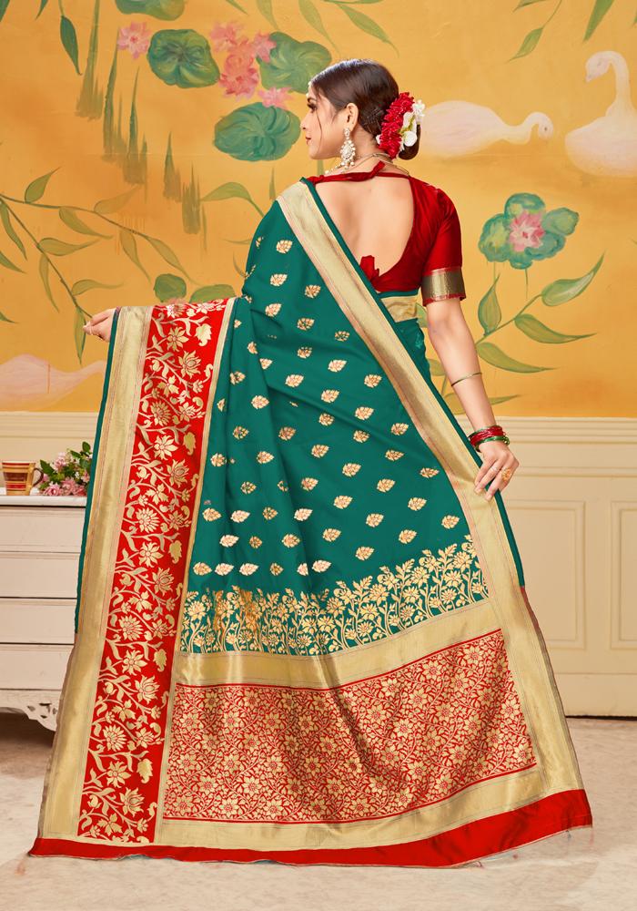 Banarasi Weaving Lichi Silk Saree With  Tenuous Body Work