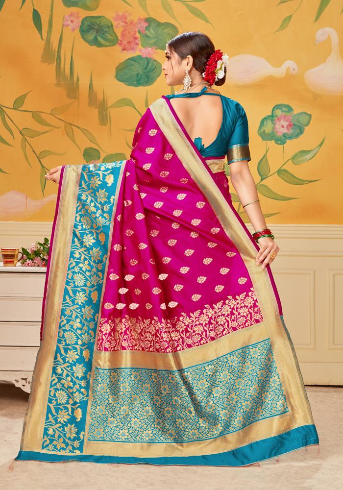 Banarasi Weaving Lichi Silk Saree With  Tenuous Body Work
