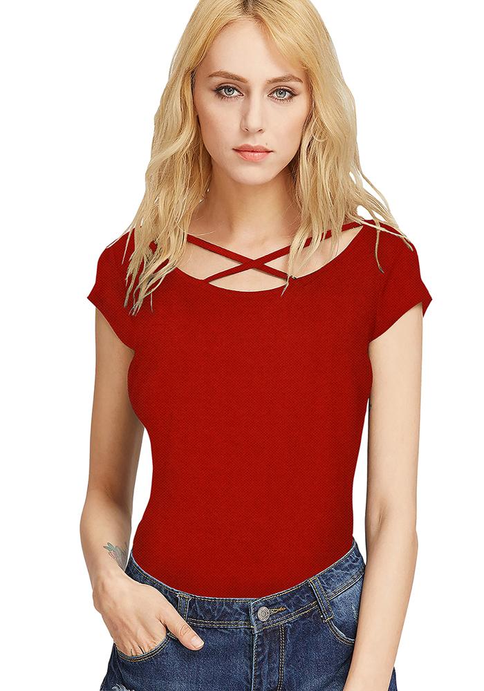 Women Maroon T-Shirt
