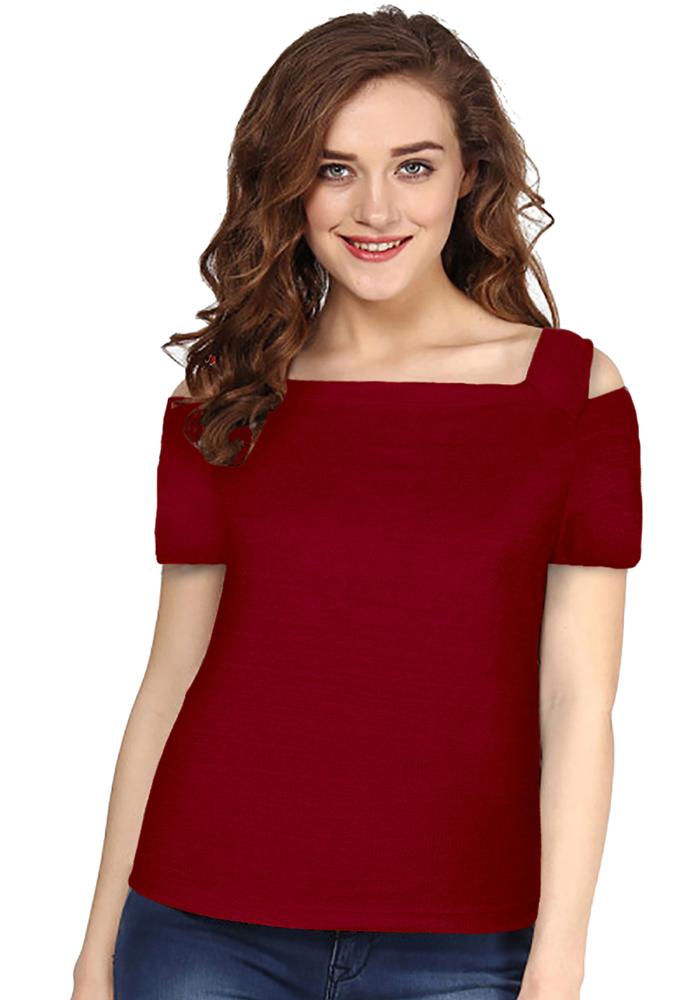 Women Maroon T-Shirt