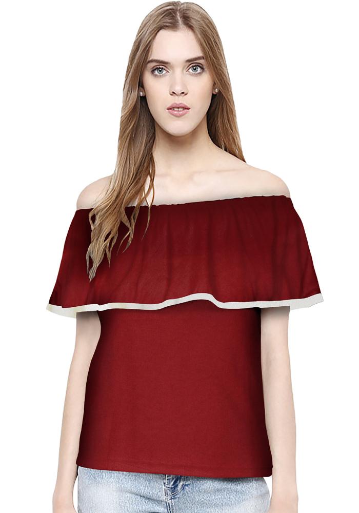 Women Maroon T-Shirt