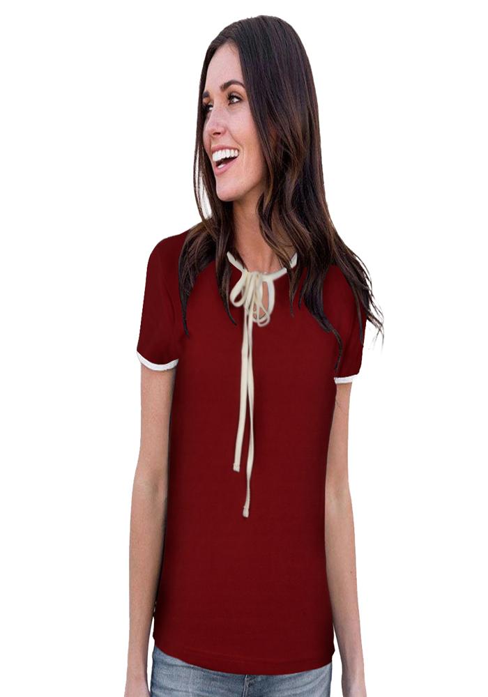 New Women Maroon T-Shirt