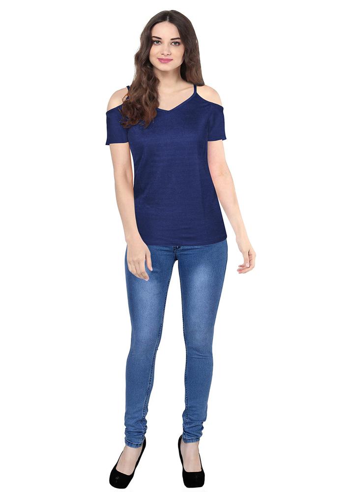 New Women Blue T-Shirt