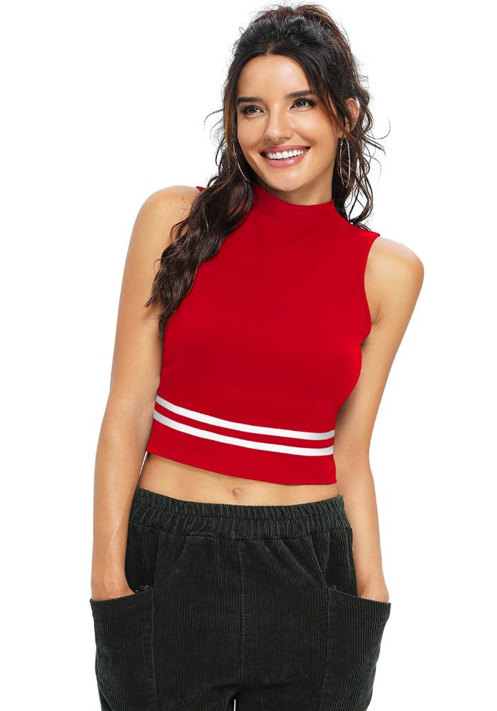 Women Red Crop Top